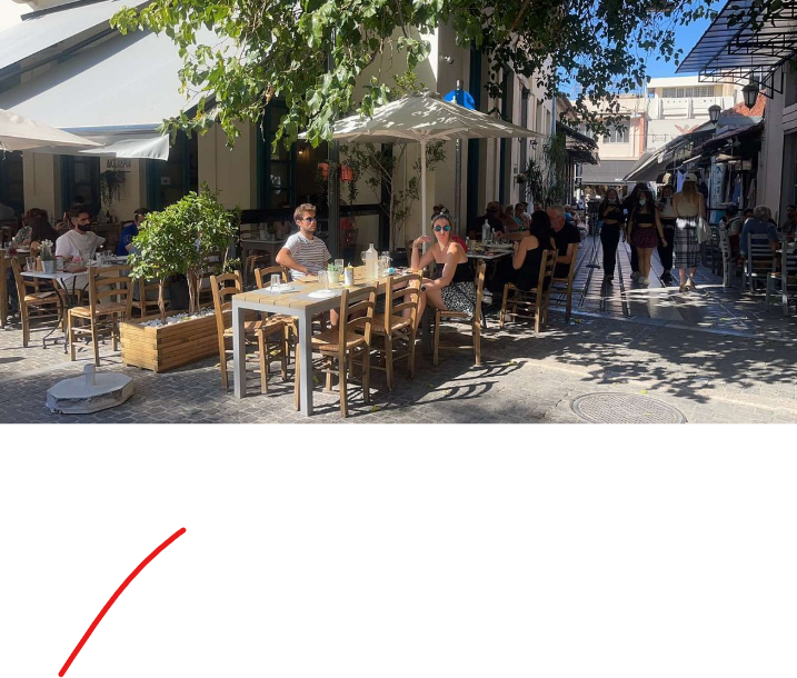 Dioskouri Plaka Athènes, taverne grecque accessible terrasse