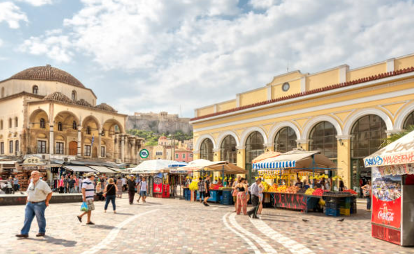 Place Monastiraki et Bazaar accessible, cœur d'Athènes